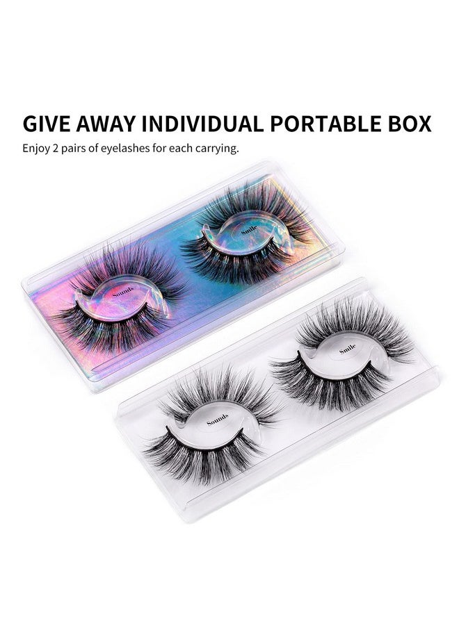 DYSILK - Mink Lashes False Eyelashes 12 Pairs Lashes 12 Styles Mixed Lash Extension False Lashes D Curl Eyelash Clusters Wispy Lashes Natural Look Fluffy Fake Lashes Pack - Image 1