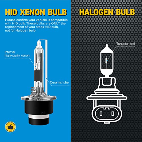 Sinoparcel D2R Xenon HID Headlight Bulbs - 8000K 35W Low Beam 85126UB 66250 85126WX,etc Replacement Lights- Pack of 2 - Image 2