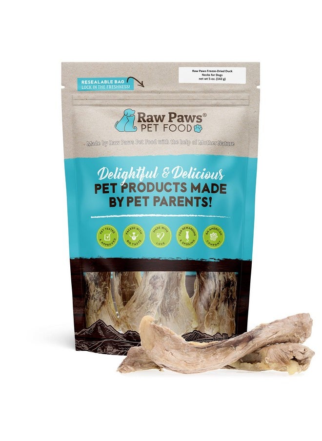 Raw Paws - Freeze Dried Duck Necks For Dogs, 5Oz  Made In Usa  All Natural Duck Dog Treats  Single Ingredient Duck Neck Dog Treat  Raw Freeze Dried Dog Treats - Image 1