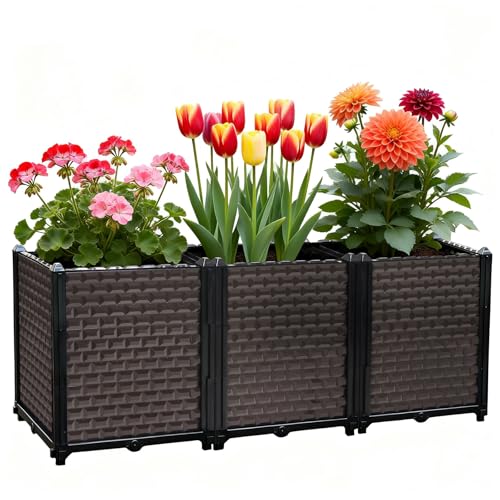 TooCust Large Planters for Outdoor Plants - Deepened 20" H, Raised Beds for Gardening Self Watering, Elevated Planter Box with Legs, Rectangular Garden Planters for Outdoor Plants Flowers, 47.2"L x 15.7"W - Image 1