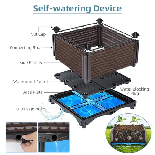 TooCust Large Planters for Outdoor Plants - Deepened 20" H, Raised Beds for Gardening Self Watering, Elevated Planter Box with Legs, Rectangular Garden Planters for Outdoor Plants Flowers, 47.2"L x 15.7"W - Image 4