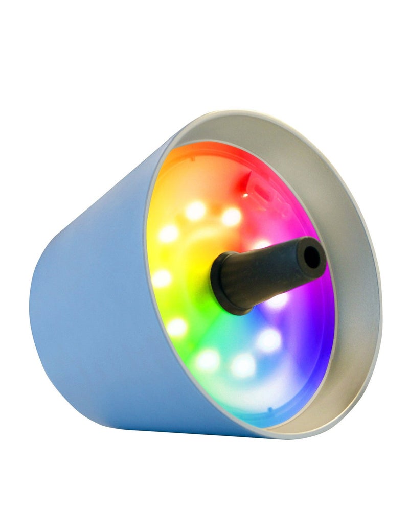 Sompex مصباح طاولة الزجاجة Sompex Top 2.0 بتشطيب مطفي | مصباح LED أنيق قابل لإعادة الشحن | تصميم عصري، لاسلكي ومحمول | مثالي للاستخدام الداخلي والخارجي | إعدادات إضاءة قابلة للتعديل | 12.5x11 سم - أزرق - Image 2