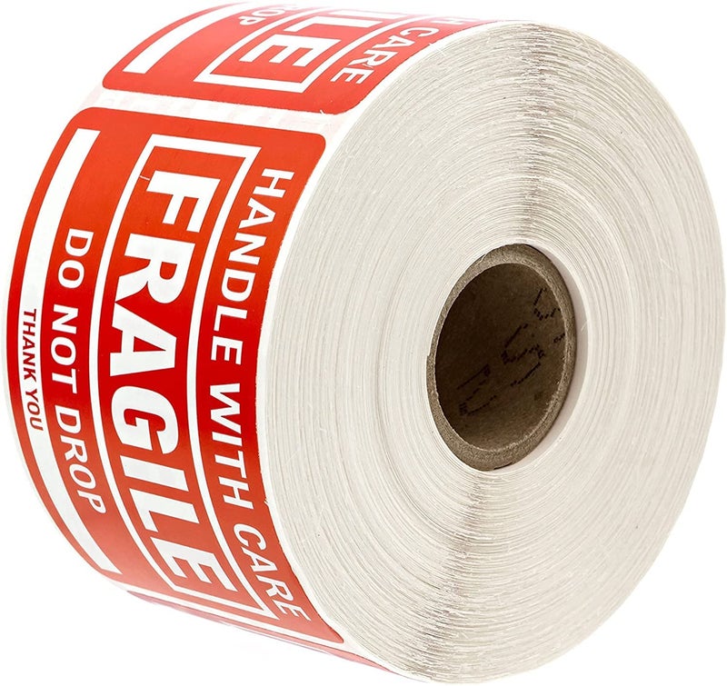 SBlabels Fragile Labels / 500 Handle with Care Shipping Warning Notice Stickers / 2" x 3" Caution Do Not Drop Packing Labels/Made in The USA - Image 2