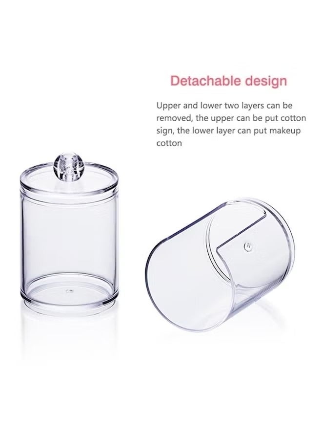 يوكانبي طبقتان منصات القطن حاوية تخزين مربع حالة مستحضرات التجميل منظم شفاف - Image 3