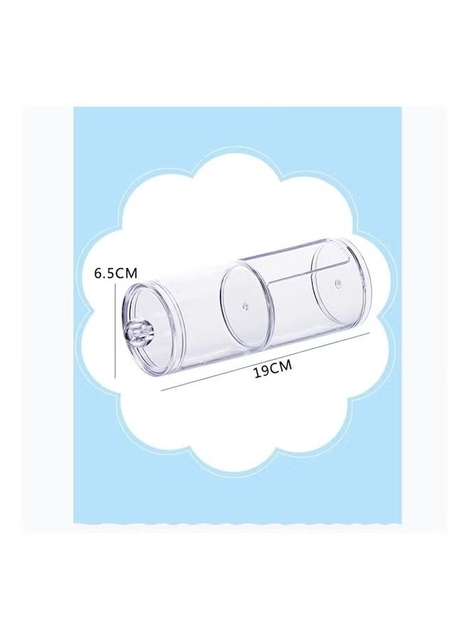 يوكانبي طبقتان منصات القطن حاوية تخزين مربع حالة مستحضرات التجميل منظم شفاف - Image 4