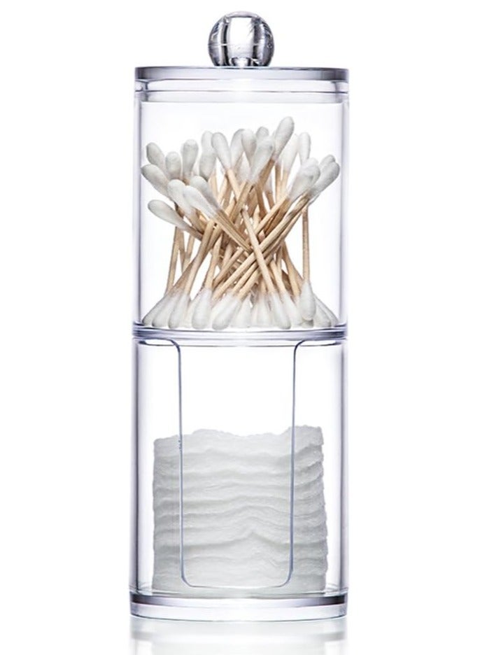 يوكانبي طبقتان منصات القطن حاوية تخزين مربع حالة مستحضرات التجميل منظم شفاف - Image 1