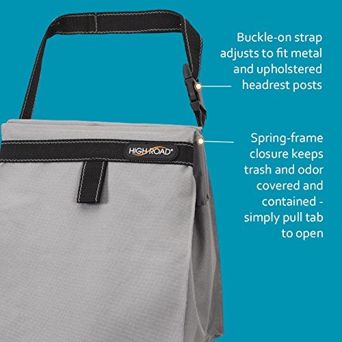 High Road TrashStash Hanging Car Garbage Bag with Push-Close Lid and Waterproof Bin for Cars, SUVs and Trucks - Holds 3 Gallons of Car Trash - Image 5