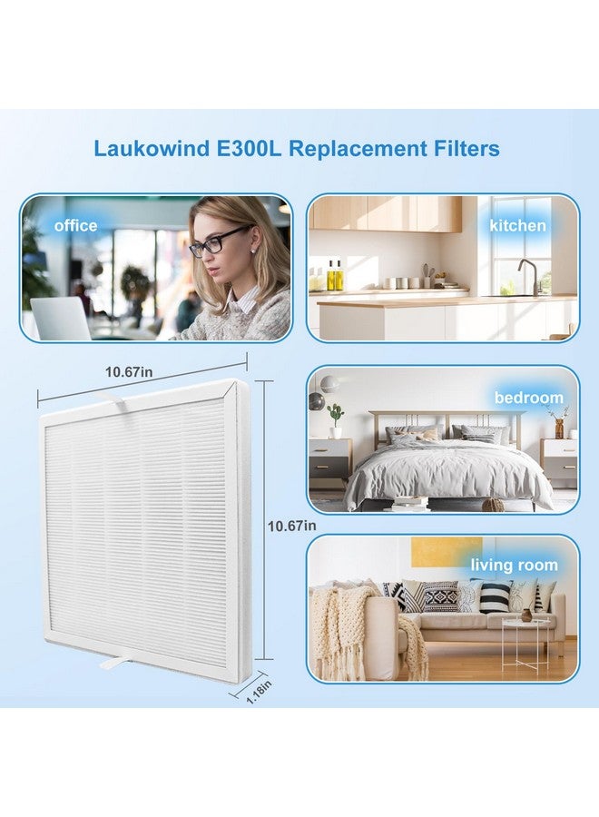 Laukowind Laukowind 4 Pack E-300L Replacement Filter Compatible with MOOKA and MOOKA FAMILY E-300L, 3-in-1 Filter Replacement for Pet Dander, Bedroom And Office - Image 4