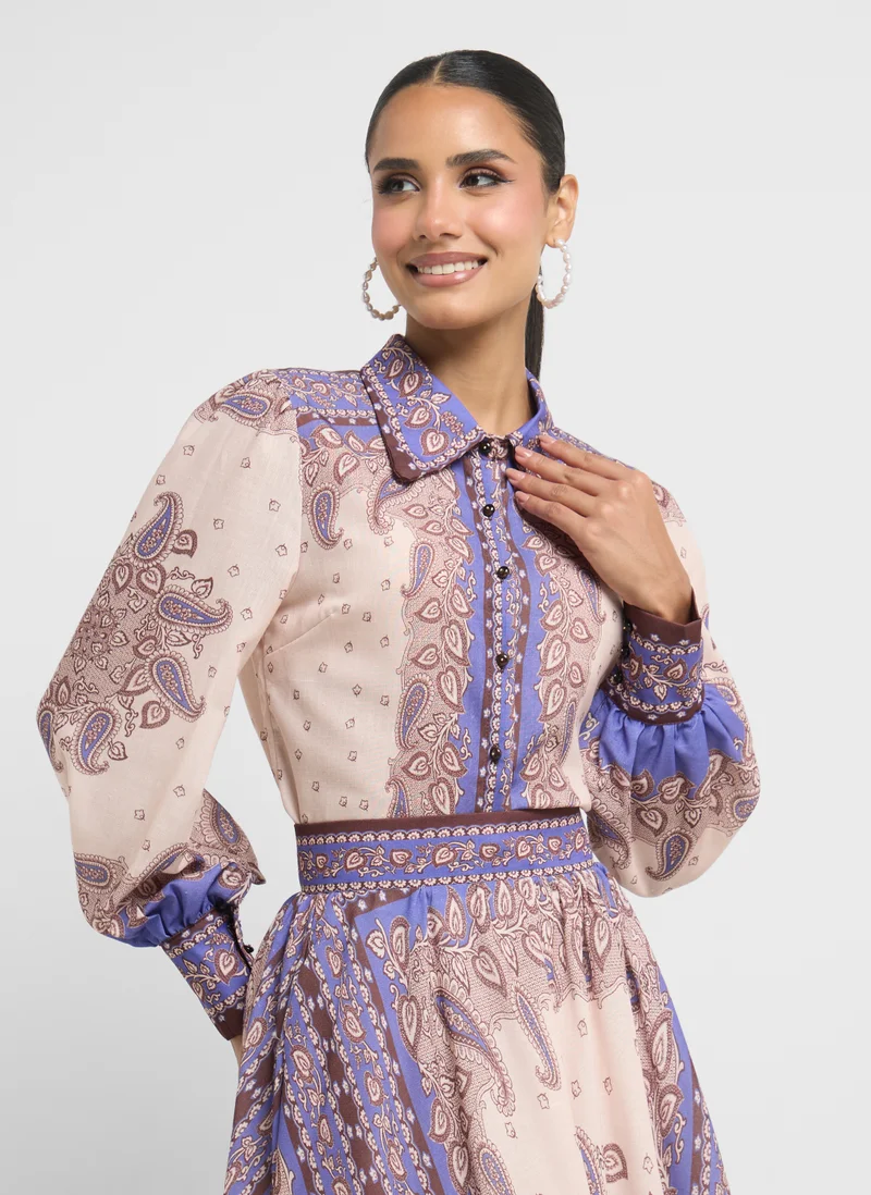 Khizana Printed Top & Skirt Set