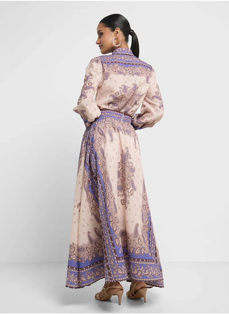 خزانة Printed Top & Skirt Set