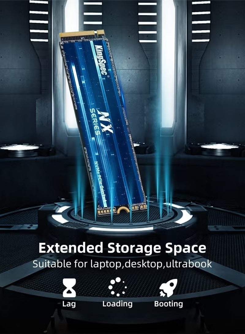 كينجس بيك محرك أقراص KingSpec 1TB M.2 NVMe SSD Gen3x4 – سلسلة NX عالية السرعة داخلي مع ذاكرة فلاش ثلاثية الأبعاد NAND لأجهزة الكمبيوتر المكتبية والمحمولة - Image 4