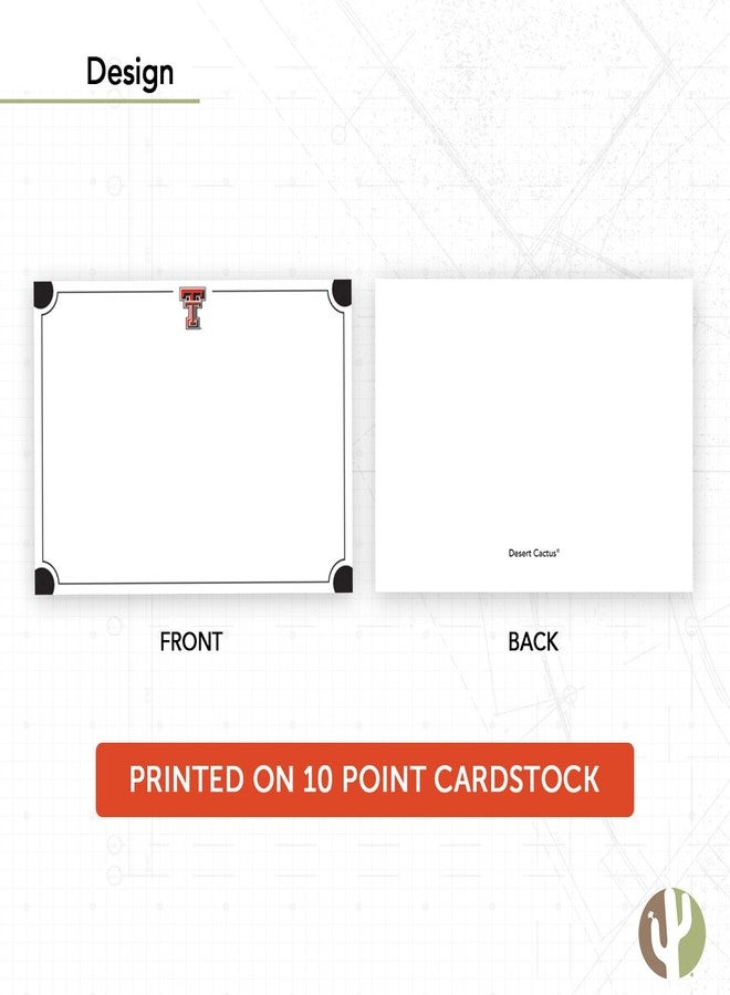 Desert Cactus Texas Tech University 10 Pack Notecards Stationery Cardstock TTU Red Raiders Includes Envelopes Memo Party Thank You (Notecard 4a) - Image 4