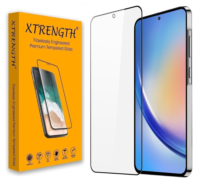 XTRENGTH Advanced HD+ Tempered Glass Screen Protector Designed for Samsung Galaxy M56 / F56 5G - Edge to Edge Full Screen Coverage with Easy Installation Kit (Anti-Scratch) - Image 1