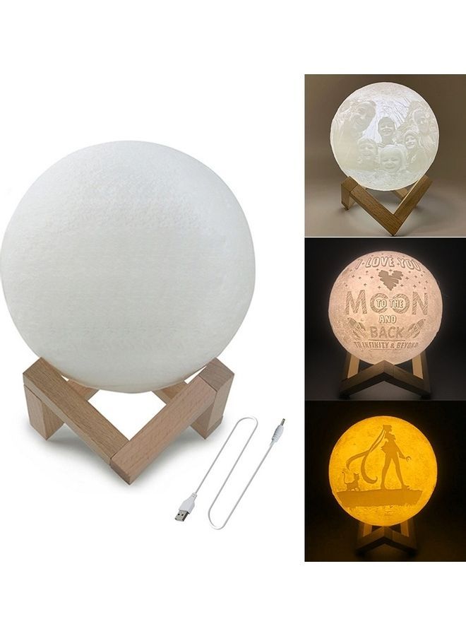 NIBEMINENT Customized Patted 3-Colour 3D Print Moon Lamp Multicolour 22 x 24cm - Image 1