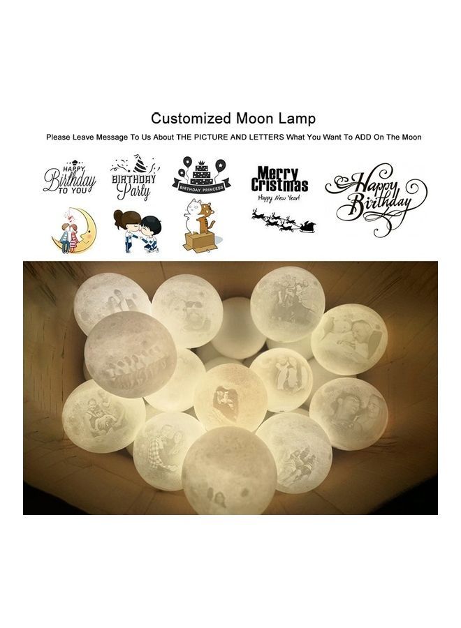 NIBEMINENT Customized Patted 3-Colour 3D Print Moon Lamp Multicolour 22 x 24cm - Image 4