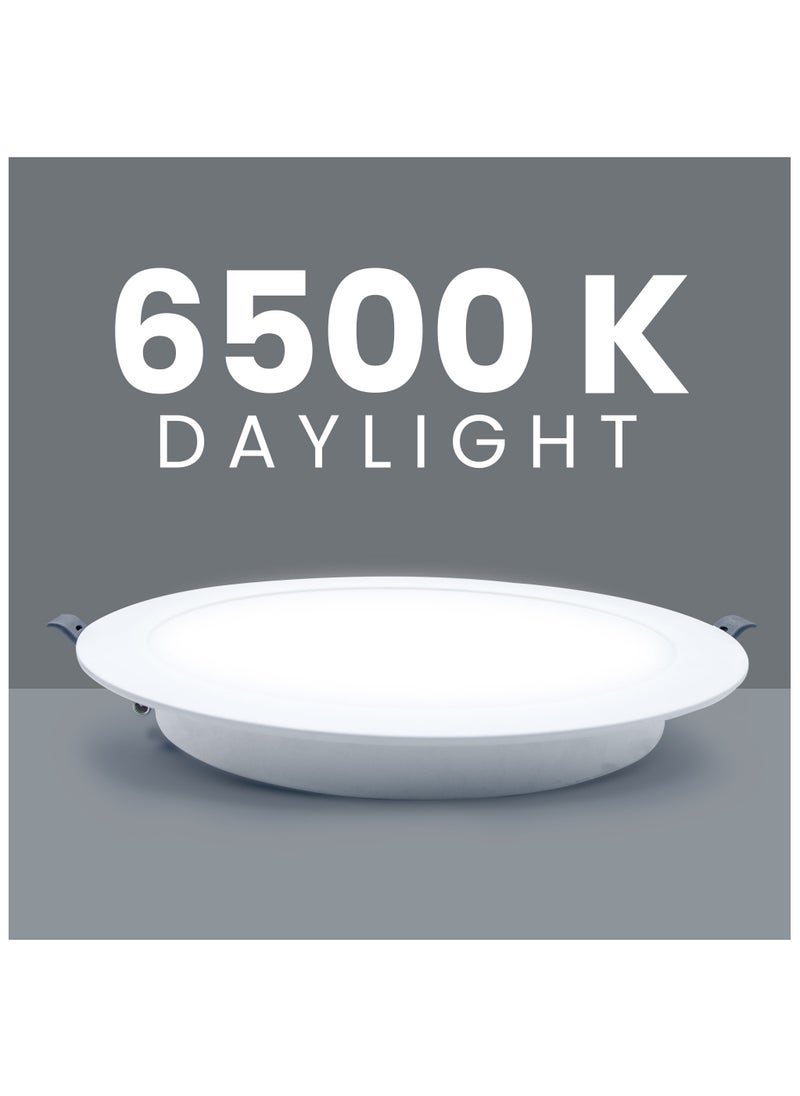 Duravel Duravel 20W Super Bright LED Round Recessed Ceiling Panel Light, 9 inch, Ultra-Slim Downlight Flat Panel Lamp Daylight White  - Image 3