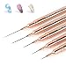 Artdone Metallic Nail Art Pens, Liner Brushes Set, 5PCS Copper Color Nail Tools For Long Lines, Thin Details, Fine Drawing, Liner Brush UV Gel Polish Painting Nail Design Sizes 5/8/12/20/25mm - Image 2