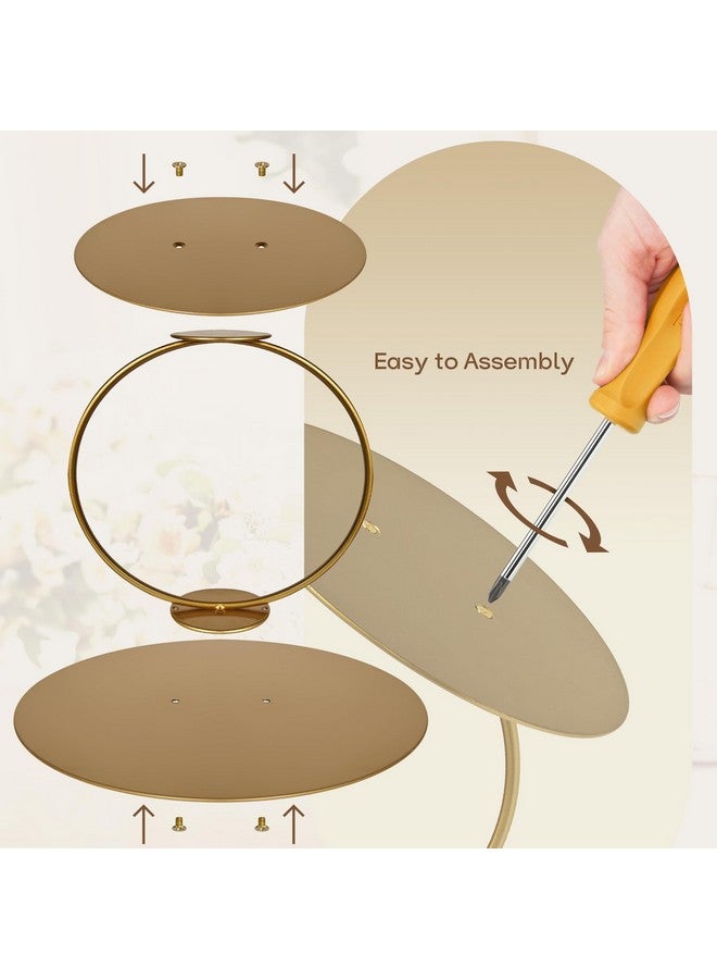 NWK 12inch to 4inch 2 Piece Gold Metal Tired Floating Cake Stand Spacer Round Decorating Display Riser Pastry Holder for Wedding Birthday Anniversary Party for Centerpiece for Dessert Table (12inch) - Image 5