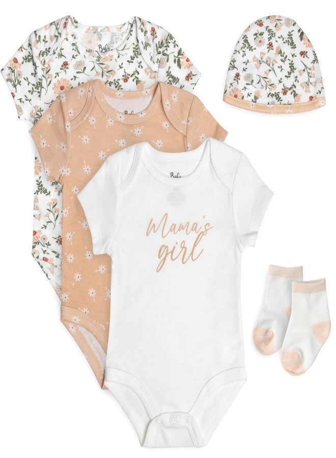 Baby Essentials Baby Girls 5 Piece Bodysuit Set (Mama's Girl 5 Piece, 6 Months) - Image 1