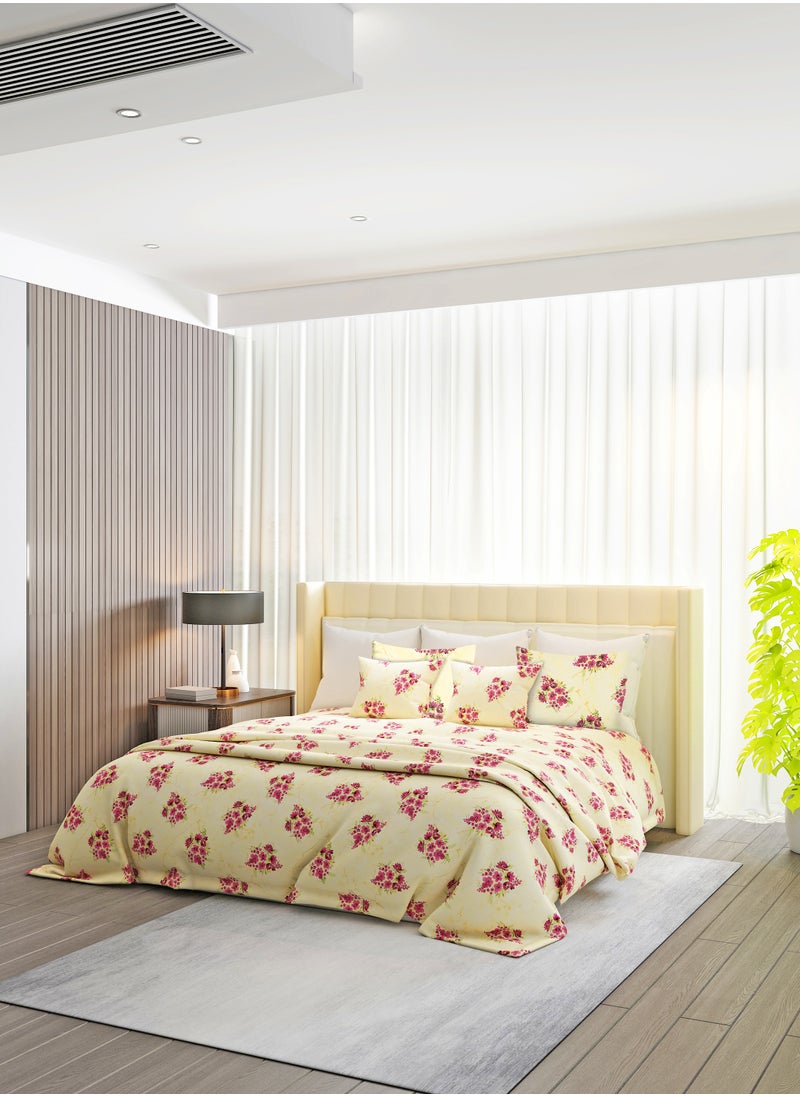 Raymond Raymond Home Queen Flat Sheet Bedsheet 104 Thread Count Luxirious Mercerised 100% Cotton Bedding Printed Pre Shrunk Percale Finish Skin Safe Bed Linen and 2 Pillow Case - Wine (224 * 254 CM)  - Image 1