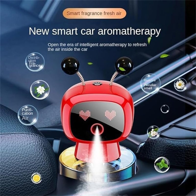 Azonee Smart Robot Car Aroma Diffuser, Car Perfume Essential Oil Diffuser, Aromatherapy Car Perfume with Gardenia Scent, Robot Shape Air Freshener, Green - Image 4