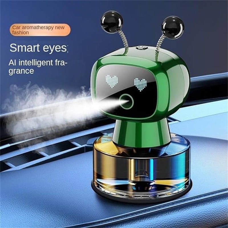 Azonee Smart Robot Car Aroma Diffuser, Car Perfume Essential Oil Diffuser, Aromatherapy Car Perfume with Gardenia Scent, Robot Shape Air Freshener, Green - Image 2