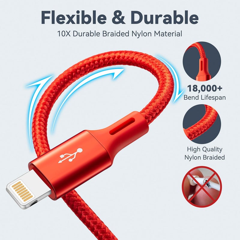 Minlu Short Multi Charging Cable, 1Ft/2Pack Multi Charging Cord, 4 in 1 Multiple USB Charger Cable,Fast Charging with IP/Type C/Micro USB Ports for Cell Phones/iPhone Series/Tablets/Galaxy/PS and More - Image 5