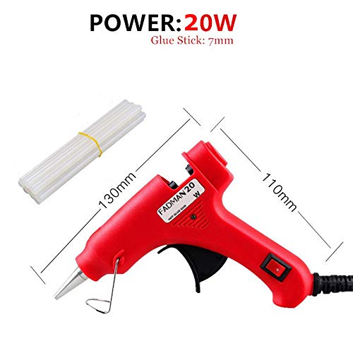 FADMAN NEW RED MINI 20W | 20 WATT HOT MELT GLUE GUN | ON OFF SWITCH & INDICATOR | WITH 15 ADHESIVE TRANSPARENT HOT GLUE STICKS | - Image 5