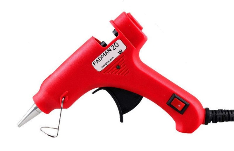 FADMAN NEW RED MINI 20W | 20 WATT HOT MELT GLUE GUN | ON OFF SWITCH & INDICATOR | WITH 15 ADHESIVE TRANSPARENT HOT GLUE STICKS | - Image 2