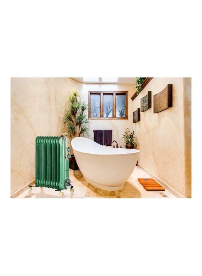 أريتي مدفأة رديتير بتصميم كلاسيكي تعمل بالزيت مزودة بعدد 11 ريشة للغرف 2500.0 W 839/04 أخضر - Image 4