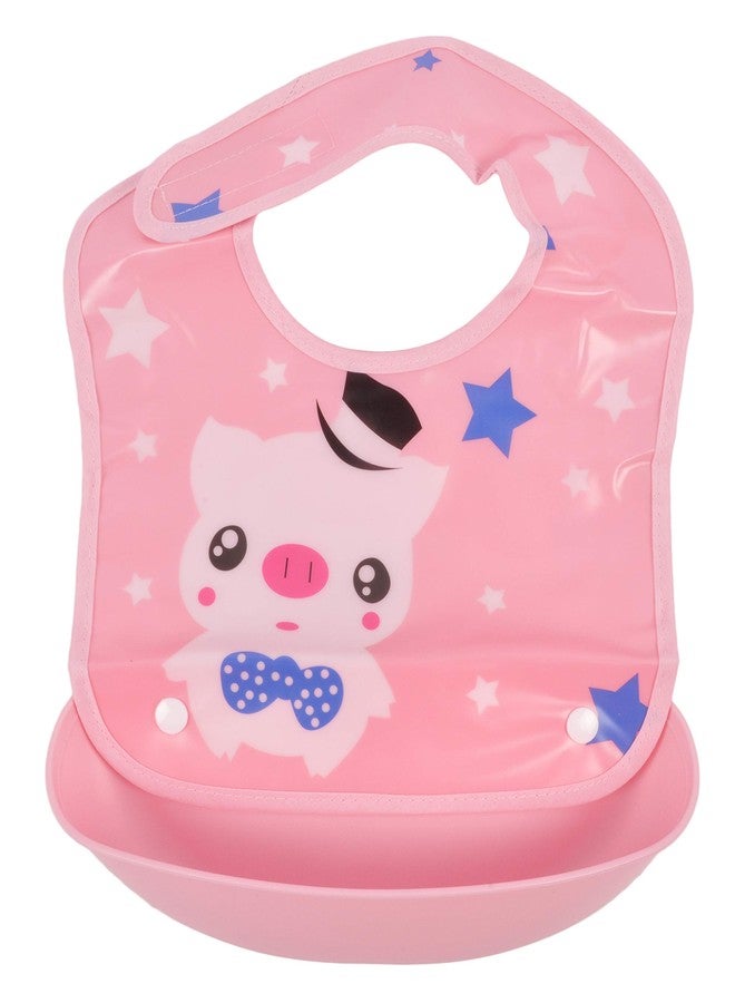 Yellow Bee Easy Clean Bib with Crumb Collector, Pink - Pack of Two - Image 2
