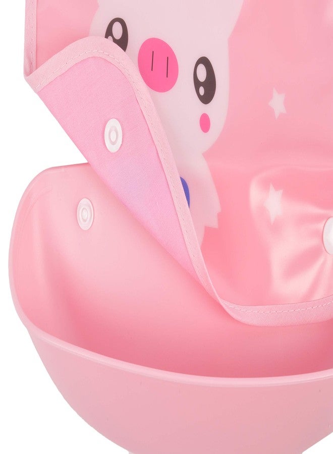 Yellow Bee Easy Clean Bib with Crumb Collector, Pink - Pack of Two - Image 4