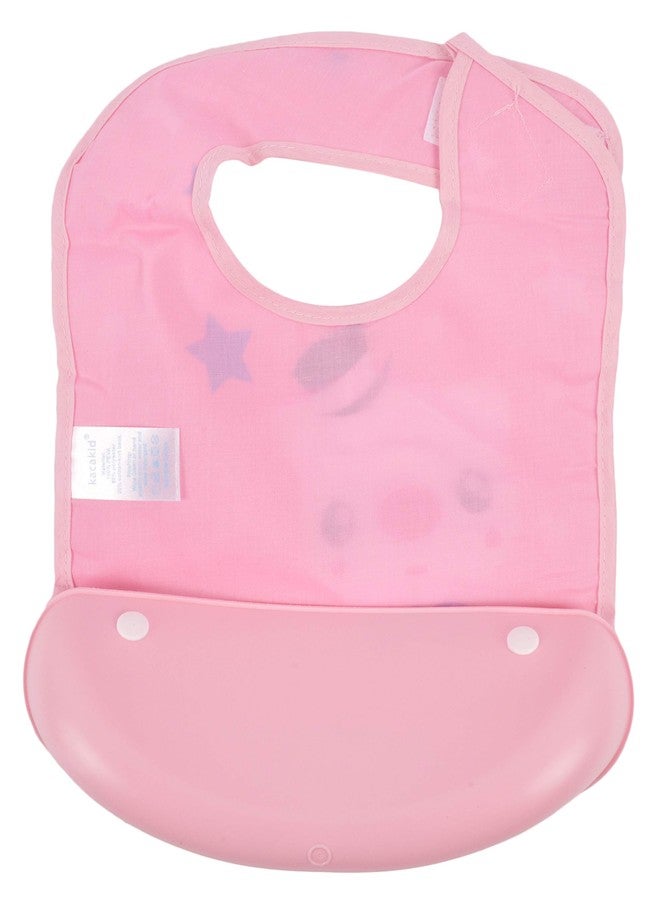 Yellow Bee Easy Clean Bib with Crumb Collector, Pink - Pack of Two - Image 5
