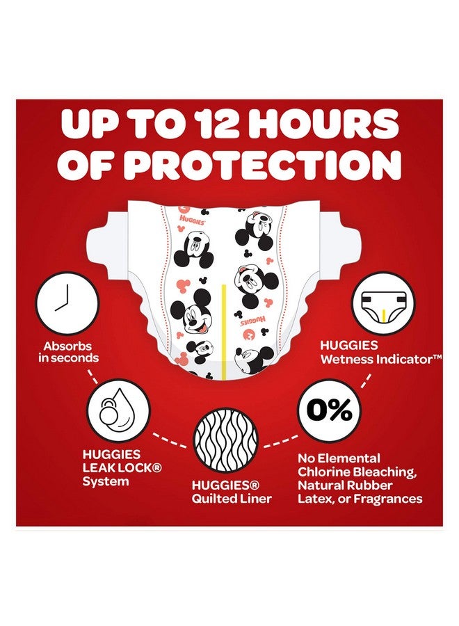 HUGGIES حفاضات هاجيز سنغ & دراي للأطفال، الحجم 4، 100 قطعة، 22-37 رطل (10-17 كجم)، حماية تصل إلى 12 ساعة، تصاميم ديزني ميكي ماوس - Image 3