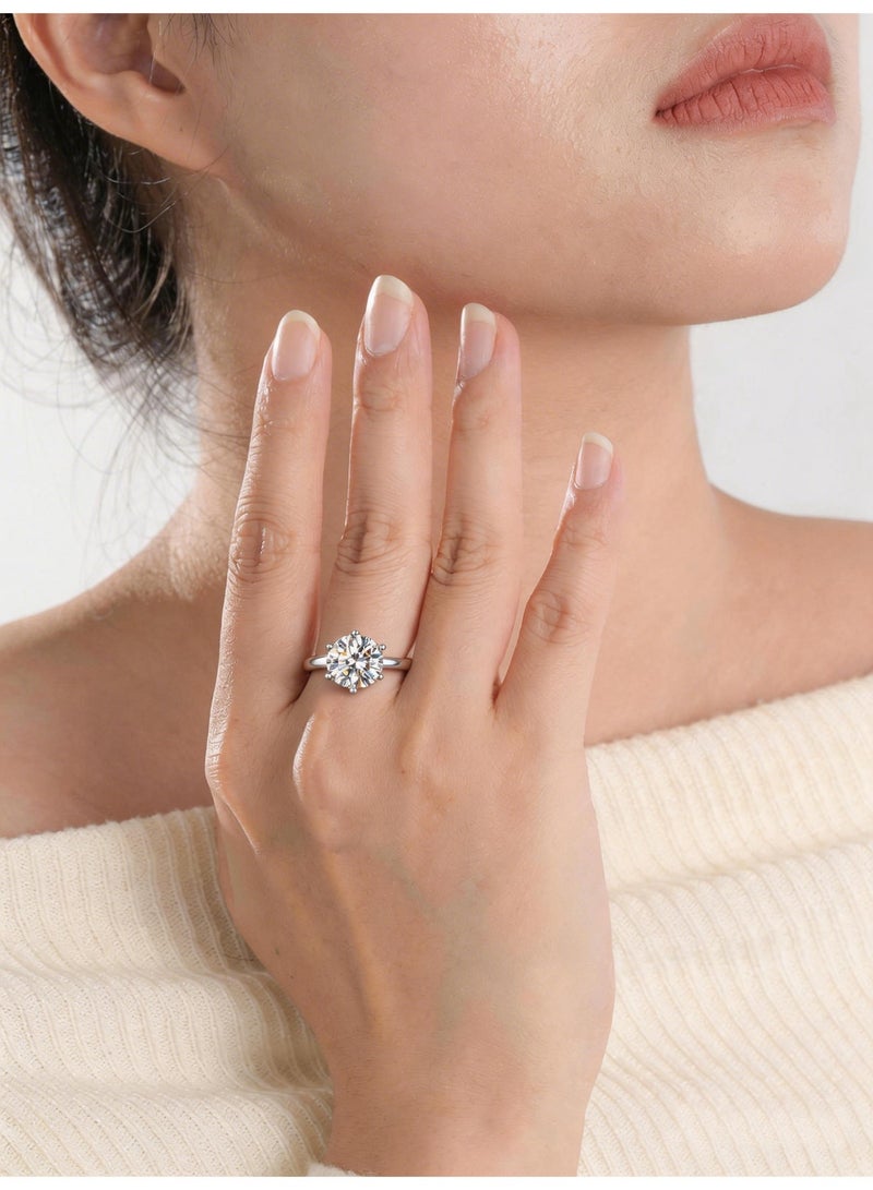 Field 2 Carat Moissanite Women's Ring , wedding ring,engagement ring, S925 Rhodium Plated ,Adjustable Size , Luxury Gift Box , Ready to Gift - Image 5