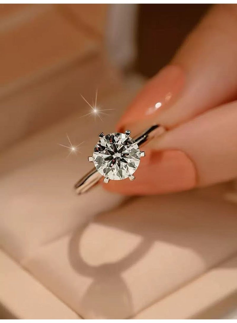 Field 2 Carat Moissanite Women's Ring , wedding ring,engagement ring, S925 Rhodium Plated ,Adjustable Size , Luxury Gift Box , Ready to Gift - Image 5