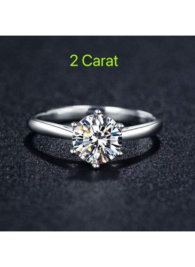 Field 2 Carat wedding ring,engagement ring,Moissanite ring,Thickened 24K gold platend, fade-resistant.，925 Rhodium Plated ,Adjustable Size , Luxury Gift Box , D Color VVS1 Clarity - Image 1