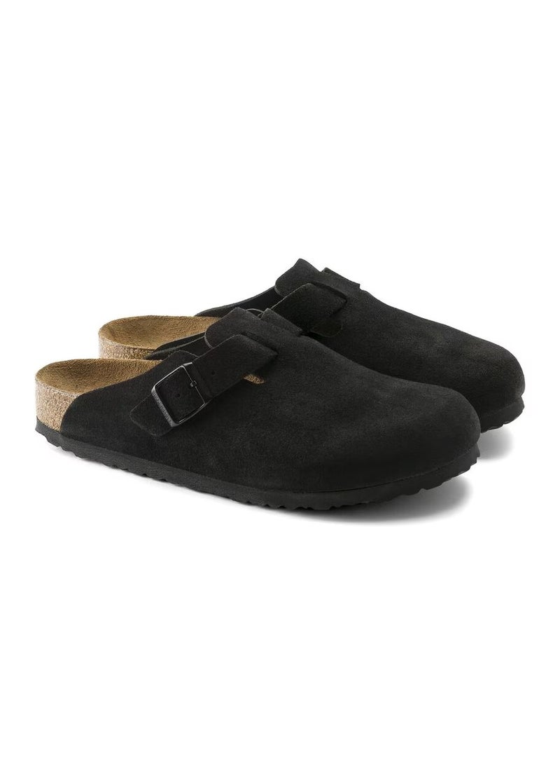 BIRKENSTOCK Boston Soft Footbed Suede Leather - Black  - Image 1
