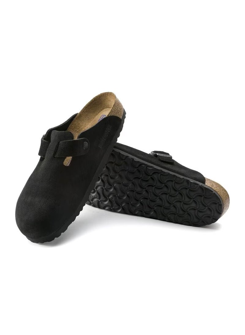 BIRKENSTOCK Boston Soft Footbed Suede Leather - Black  - Image 3