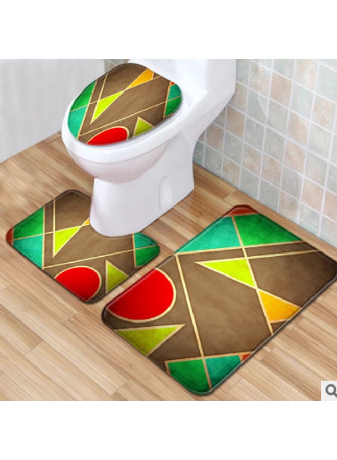 Beauenty 3-Piece Bath Mat Accessory Set Multicolour 75x45cm - Image 2