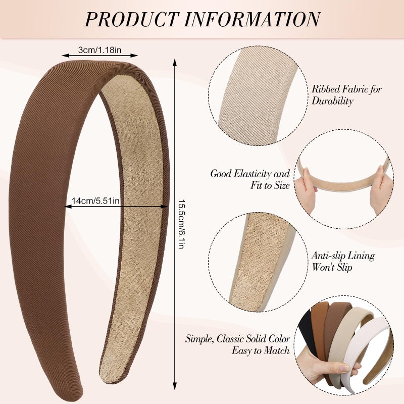 obeoby Trendy Headbands for Vintage Inspired Sundresses, Wide Headband Non Slip Hair Bands Hair Accessories for Mother's Day Gift(5Pcs) - Image 2