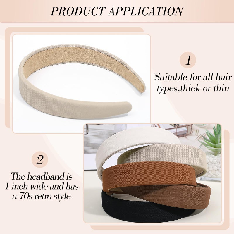 obeoby Trendy Headbands for Vintage Inspired Sundresses, Wide Headband Non Slip Hair Bands Hair Accessories for Mother's Day Gift(5Pcs) - Image 5