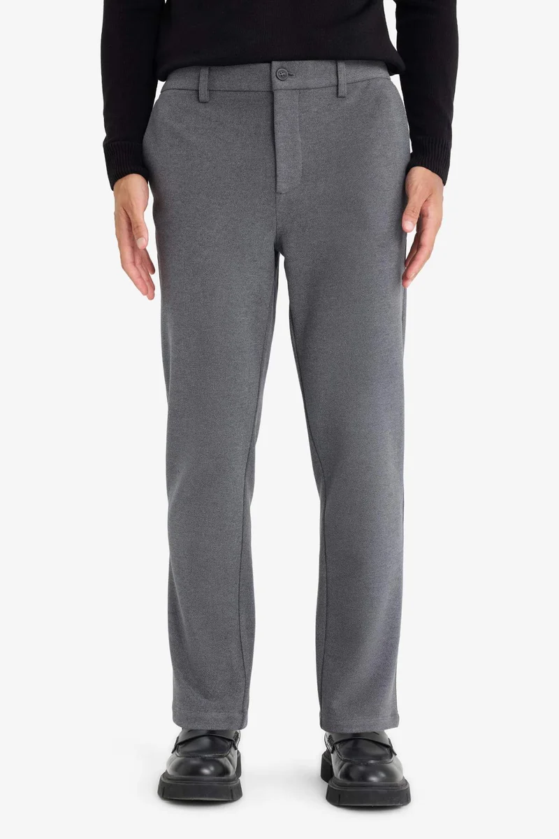 ديفاكتو Tailored Regular Fit Straight Leg Trousers