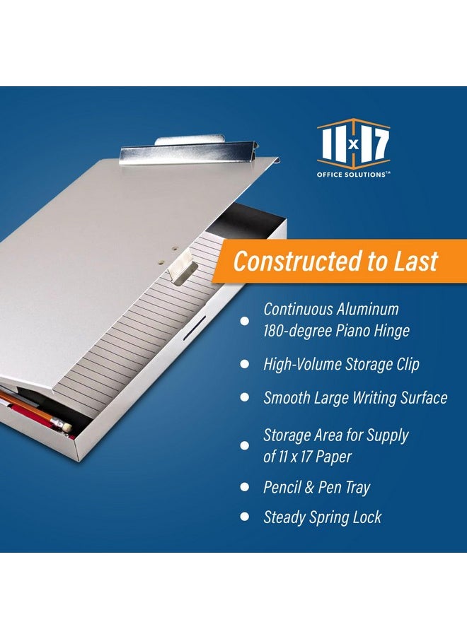 Ruby Paulina LLC 11x17 Clipboard Aluminum Storage Box Featuring a High Capacity Clip  - Image 2