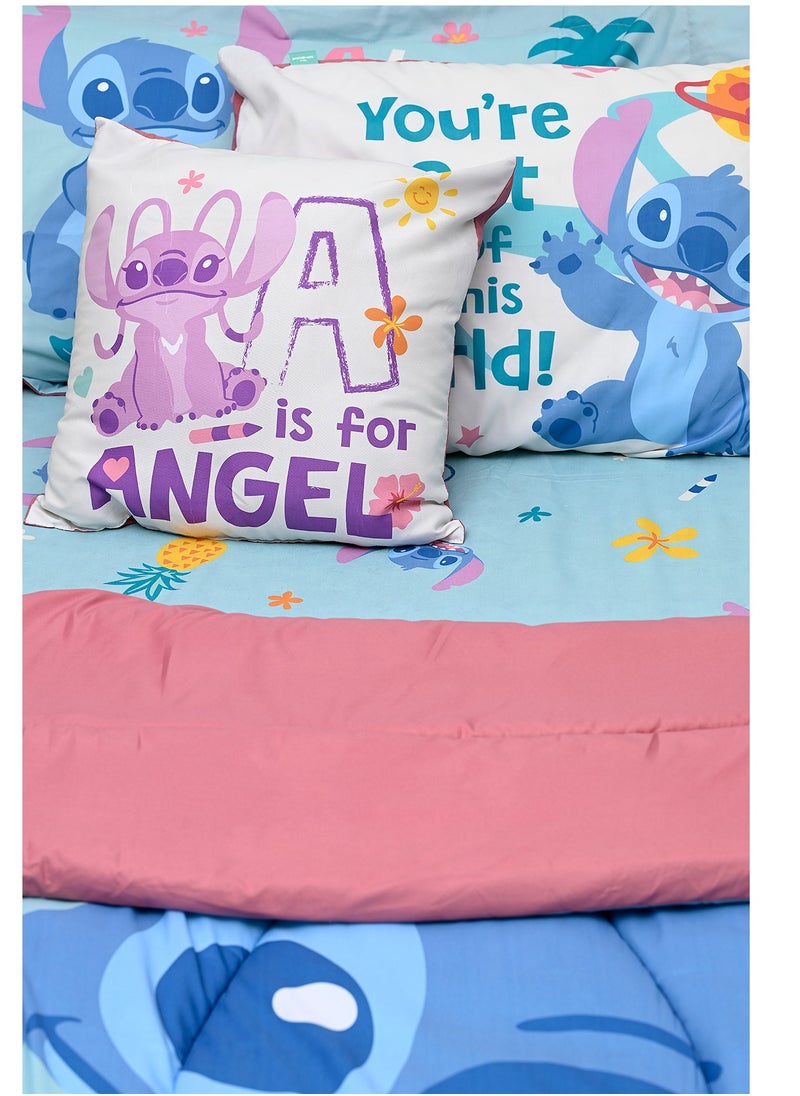 LILO & STITCH 5-in-1 Baby Comforter Set – Brushed Microfiber, Polyester Shell – Blue