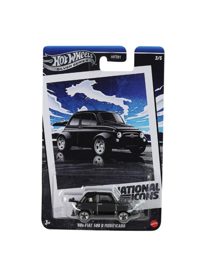 Hot Wheels 1:64 Scale Vintage Fiat 500D Modificado Die-Cast Toy Car with Exclusive Wheels & Collectible Packaging