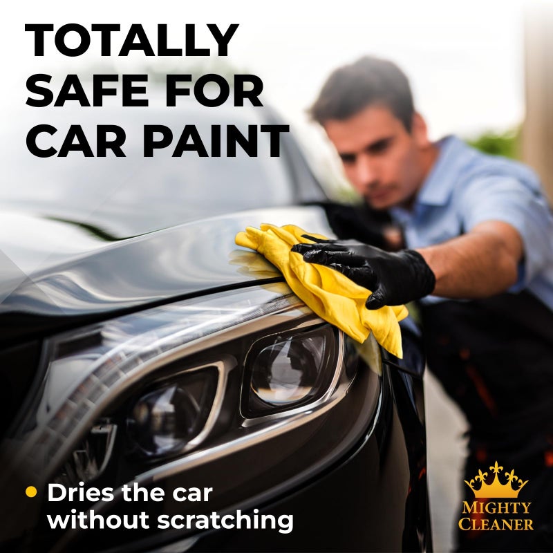 Mighty Cleaner Premium Shammy Cloth for Car Drying - 26â€x17â€ - Super Absorbent Chamois Towel for Car - Scratch-Free, Reusable & Soft - Image 3