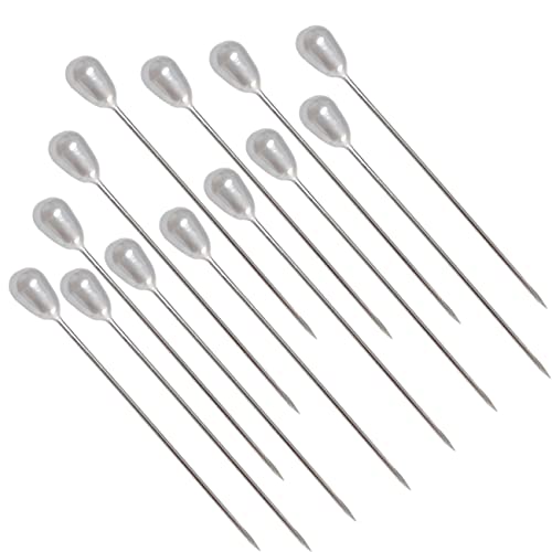 monochef 100pcs Corsage Boutonniere Pins Teardrop Pearl Head Pins Bouquet White Straight Head Pins for DIY Crafts Jewelry Making Sewing Wedding Flower Decorations - Image 4