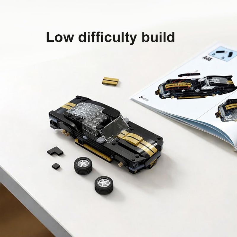 CaDA C55034W Shelby GT 350H Mustang Black Supercar Building Block Model, 285 Pieces, 1:24 Scale, Adult Collectible Toy - Image 5