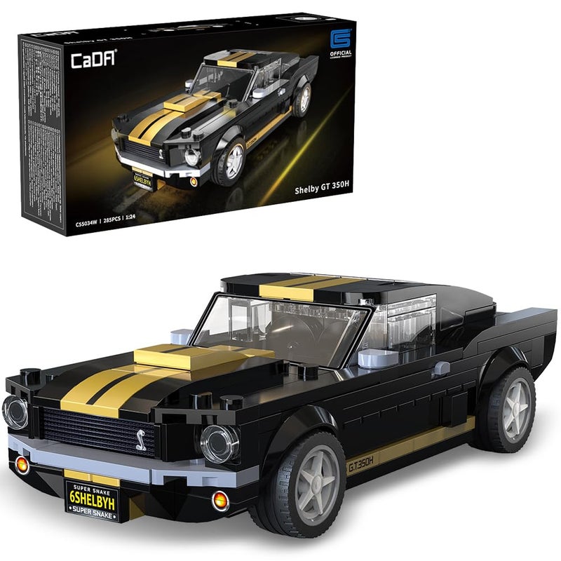 CaDA C55034W Shelby GT 350H Mustang Black Supercar Building Block Model, 285 Pieces, 1:24 Scale, Adult Collectible Toy - Image 1